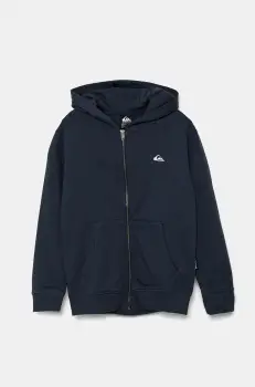 Quiksilver bluza copii BASIC HOOD ZIP culoarea albastru marin, cu gluga, neted, EQBFT03890 imagine