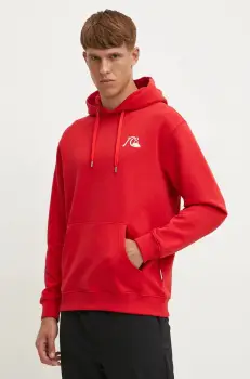 Quiksilver bluza Dna Bubble Logo Hoodie barbati, culoarea rosu, cu gluga, cu imprimeu, AQYFT03372 imagine