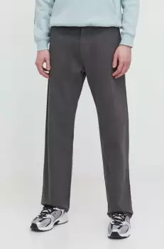 Quiksilver pantaloni de bumbac culoarea gri, drept imagine