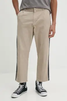 Quiksilver pantaloni de catifea cord Roller Line Pant culoarea bej, cu fason chinos, EQYNP03305 imagine