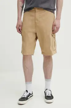 Quiksilver pantaloni scurti din bumbac culoarea maro imagine
