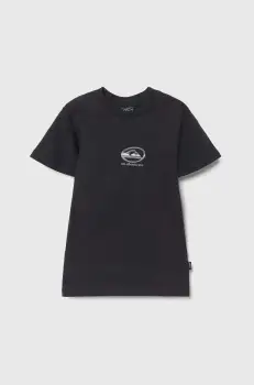 Quiksilver tricou de bumbac pentru copii CHROME LOGO culoarea negru, cu imprimeu imagine