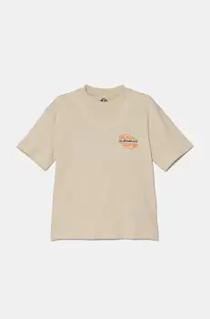 Quiksilver tricou de bumbac pentru copii FUN ZONE SS culoarea bej, cu imprimeu, EQBZT04774 imagine