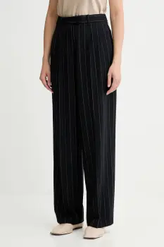 Rag & Bone pantaloni cu lana culoarea bleumarin, drept, high waist, RA1H25F7MCN imagine