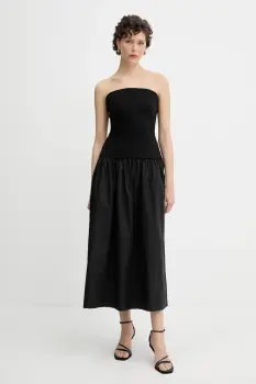 Rag & Bone rochie culoarea negru, midi, evazati, WAC25P3017D817 imagine