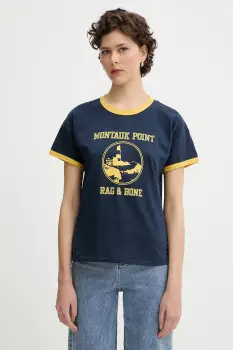 Rag & Bone tricou din bumbac culoarea bleumarin, WCC25PT023MI24 imagine