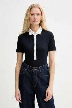 Rag & Bone tricou polo culoarea bleumarin, WCC24FT019JY19 imagine