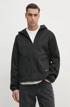 Rains bluza Safi Fleece Hood Jacket T1 culoarea negru, cu gluga, uni, 21900 imagine