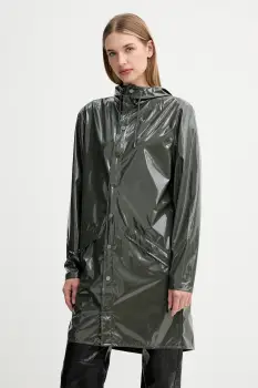 Rains geaca 12020 Long Jacket culoarea verde, de tranzitie, 12020 imagine