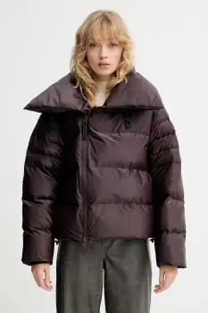 Rains geaca 17230 Alta Vision Short Puffer Jacket culoarea maro, de iarna, 17230 imagine