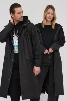Rains geaca 18360 Longer Jacket culoarea negru, de tranzitie imagine