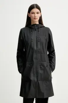 Rains geaca Cargo Curve Jacket W3 femei, culoarea negru, de tranzitie, 12050 imagine