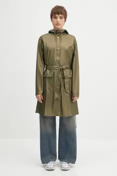 Rains geaca Curve Long Jacket W3 culoarea verde, de tranzitie, 18130.105 imagine
