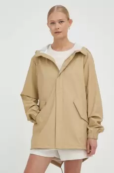 Rains geaca de ploaie 18010 Fishtail Jacket culoarea bej, de tranzitie imagine