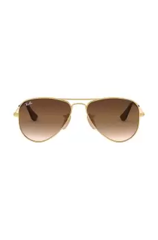 Ray-Ban ochelari de soare copii Junior Aviator culoarea maro, 0RJ9506S imagine