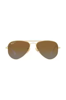 Ray-Ban ochelari de soare copii Junior Aviator culoarea maro, 0RJ9506S-Polarized imagine