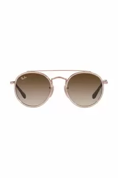Ray-Ban ochelari de soare copii Round Double Bridge culoarea maro, 0RJ9647S imagine
