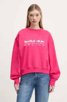 Red Bull Racing x Pepe Jeans bluza LOGO CREW femei, culoarea roz, cu imprimeu, RL580012 imagine