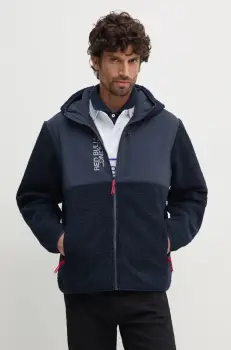 Red Bull Racing x Pepe Jeans bluza Red Bull Racing x Pepe Jeans barbati, culoarea albastru marin, cu gluga, cu imprimeu, RM490005 imagine