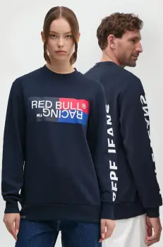 Red Bull Racing x Pepe Jeans bluza Red Bull Racing x Pepe Jeans culoarea albastru marin, cu imprimeu, RU580007 imagine