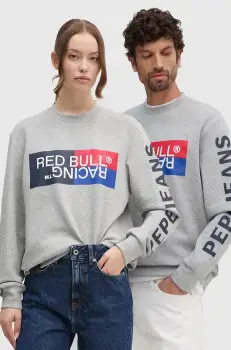 Red Bull Racing x Pepe Jeans bluza Red Bull Racing x Pepe Jeans culoarea gri, cu imprimeu, RU580007 imagine