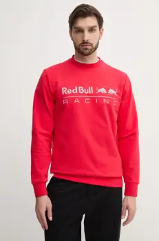 Red Bull Racing x Pepe Jeans bluza TEAM LOGO CREW barbati, culoarea rosu, cu imprimeu, RM580017 imagine
