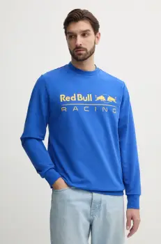 Red Bull Racing x Pepe Jeans bluza TEAM LOGO CREW barbati, culoarea violet, cu imprimeu, RM580017 imagine