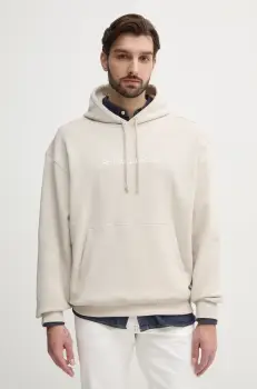 Red Bull Racing x Pepe Jeans hanorac de bumbac BREAKING RECORDS HDY barbati, culoarea bej, cu gluga, cu imprimeu, RM580021 imagine