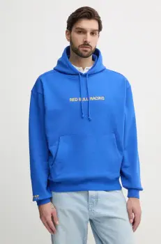 Red Bull Racing x Pepe Jeans hanorac de bumbac BREAKING RECORDS HDY barbati, culoarea violet, cu gluga, cu imprimeu, RM580021 imagine