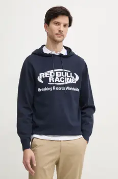 Red Bull Racing x Pepe Jeans pulover de bumbac INTARSIA HOODY culoarea albastru marin, light, RM700010 imagine