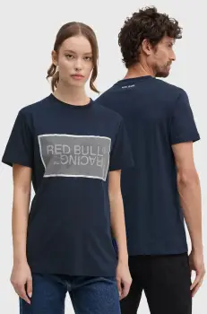 Red Bull Racing x Pepe Jeans tricou din bumbac Red Bull Racing x Pepe Jeans culoarea albastru marin, cu imprimeu, RU500004 imagine