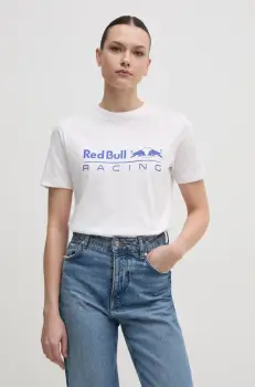 Red Bull Racing x Pepe Jeans tricou din bumbac STANDARD FIT TEE femei, culoarea alb, RL500004 imagine