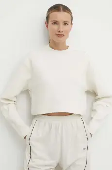 Reebok bluza Active Collective femei, culoarea bej, neted, 100076297 imagine