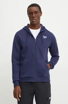 Reebok bluza barbati, culoarea albastru marin, cu gluga, neted, 100202861 imagine