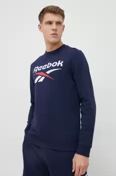 Reebok bluza barbati, culoarea albastru marin, cu imprimeu imagine