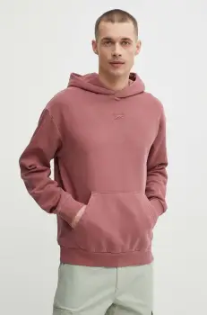 Reebok bluza barbati, culoarea bordo, cu gluga, neted, 100076362 imagine