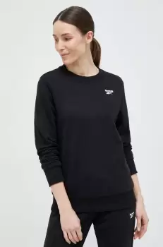 Reebok bluza femei, culoarea negru, neted imagine