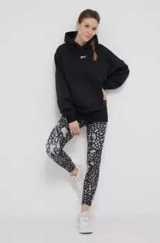 Reebok bluza femei, culoarea negru, neted imagine