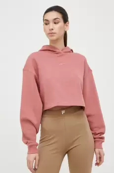 Reebok bluza femei, culoarea portocaliu, cu gluga, neted imagine