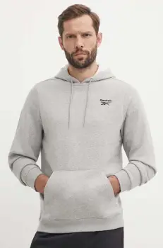 Reebok bluza Identity barbati, culoarea gri, cu gluga, melanj, 100202875 imagine