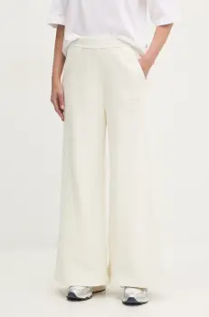 Reebok Classic pantaloni de trening din bumbac femei, culoarea bej, neted, 100214070 imagine