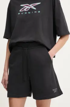 Reebok Classic pantaloni scurti din bumbac culoarea negru, neted, medium waist, 100214095 imagine