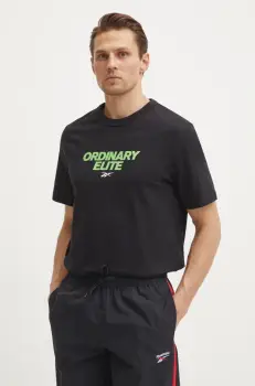 Reebok Classic tricou din bumbac barbati, culoarea negru, cu imprimeu, 100218824 imagine