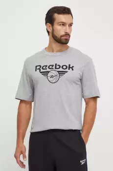 Reebok Classic tricou din bumbac Basketball culoarea gri, cu imprimeu imagine