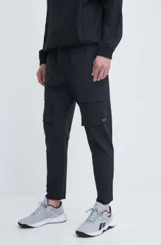 Reebok pantaloni Active Collective barbati, culoarea negru, cu fason cargo, 100075607 imagine