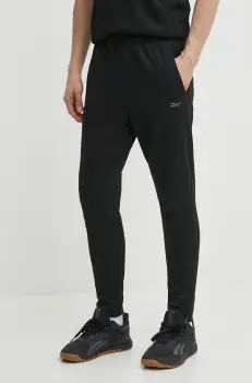 Reebok pantaloni de antrenament Strength culoarea negru, neted, 100075596 imagine