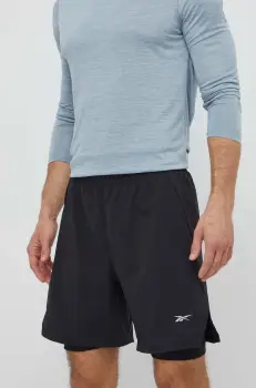 Reebok pantaloni scurti de alergare culoarea negru, 100075620 imagine