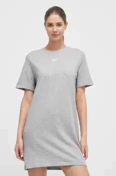 Reebok rochie din bumbac culoarea gri, mini, drept imagine