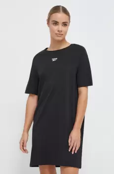 Reebok rochie din bumbac culoarea negru, mini, drept imagine