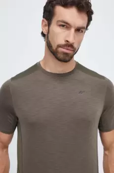 Reebok tricou de antrenament ActivChill culoarea verde, neted imagine